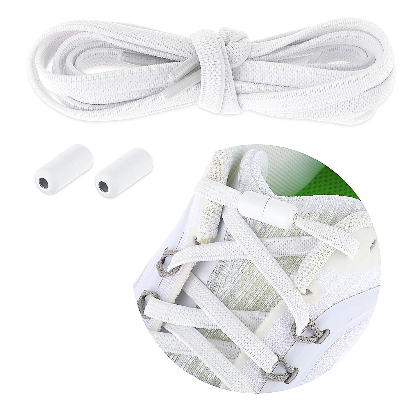 Elastic Laces for Trainers No Tie Shoe Laces with Metal Buckles Flat Shoe Laces for All Kids and Adults Tieless Shoelaces Adjustable Boot Laces Shoe Stretch for School Walking Hiking Formal Shoes