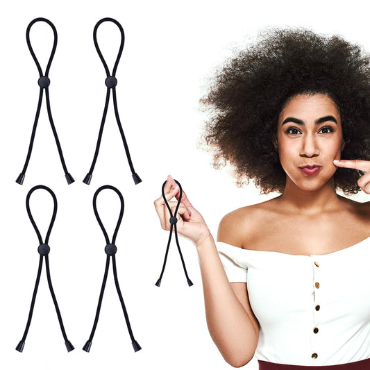 6 pcs Adjustable Hair Ties for Thick Curly Hair Ponytail Holders for Natural Hair, Buns, Dreads, Afro Puffs, and Pineapple Hairstyles for Women and Girls