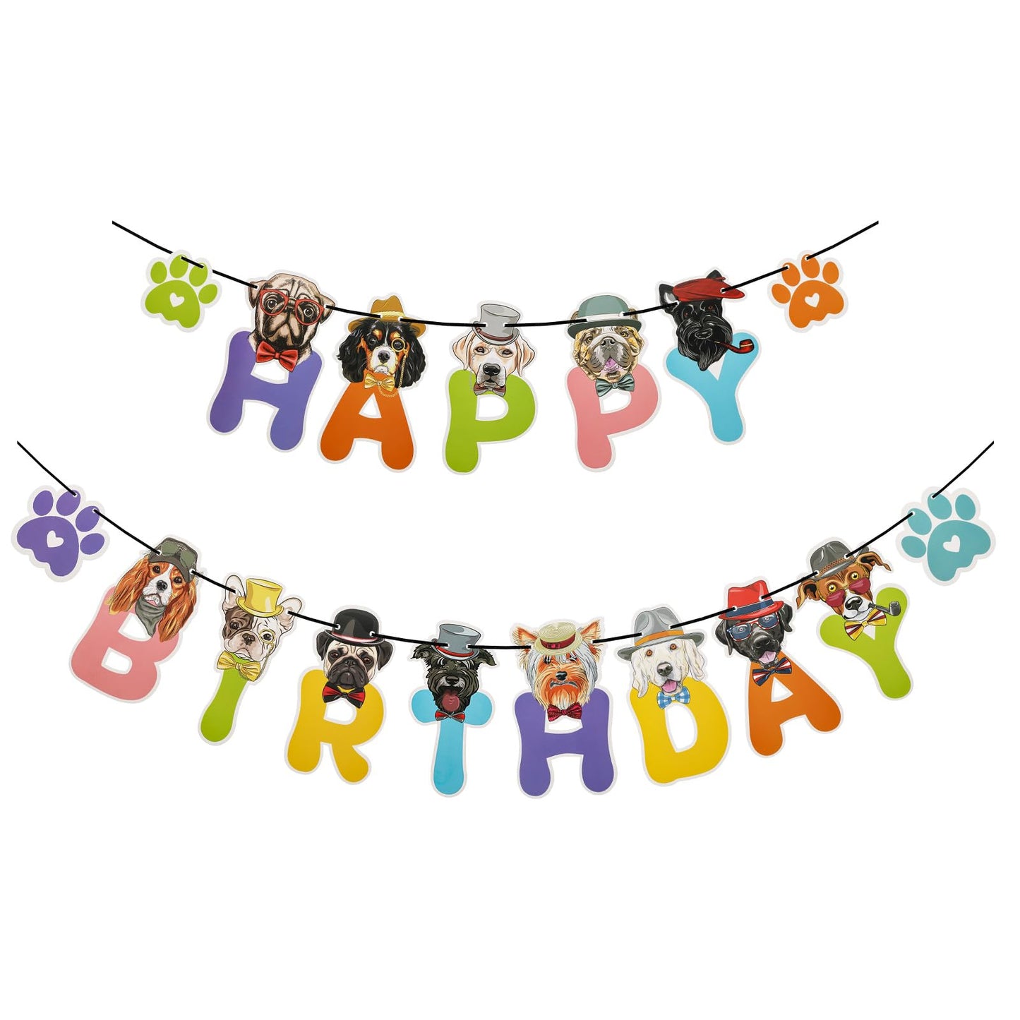 Dog Birthday Banner Dog Themed Birthday Party Decorations Happy Birthday Banner Dog Bunting Dog Face Happy Birthday Sign For Backdrop Portrait Happy Birthday Garland Dog Pet Puppy Baby Shower Supplies