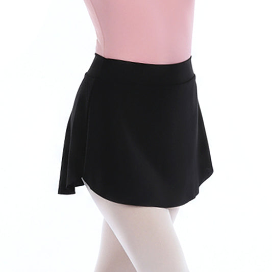 Lusofie Black Ballet Skirt with Side Split Opaque Pull On Ballet Skirts for Women Short Elastic Dance Skirt for Adult Girls(Black,L)