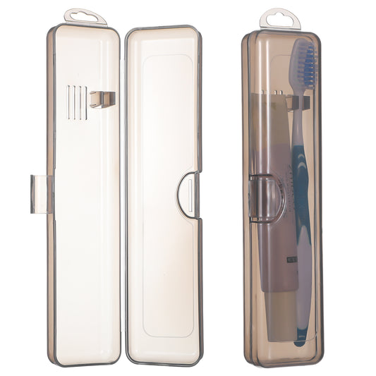 Lusofie 2 pcs Tooth Brush Travel case Transparent Black Travel Toothbrush case 7.87 x 1.85 x 1.18 Inches Toothbrush Holders Travel-case