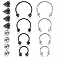 8 Pcs Horseshoe Nose Ring 16G Surgical Steel Septum Piercing Jewellery