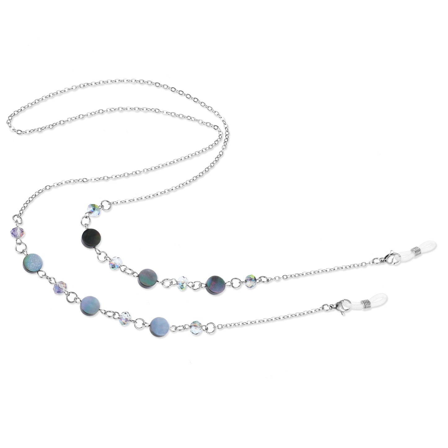 Yolev Glasses Chain for Women Stylish Eyeglass Chain with Rhinestones Glasses Lanyard Women Colorful Mask Chains Clamp Necklace Strap with Eyeglass Loop for Sunglass