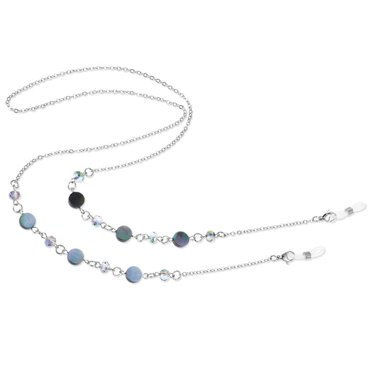 Yolev Glasses Chain for Women Stylish Eyeglass Chain with Rhinestones Glasses Lanyard Women Colorful Mask Chains Clamp Necklace Strap with Eyeglass Loop for Sunglass