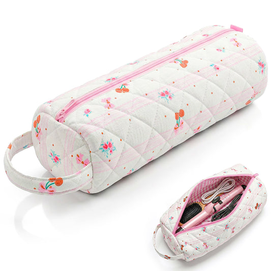 Yolev Cherry Hair Tools Bag Soft Hair Tool Travel Bag Portable Hair Tool Bag for Travel Hair Dryers and Styling Tools Women Gift Accessories