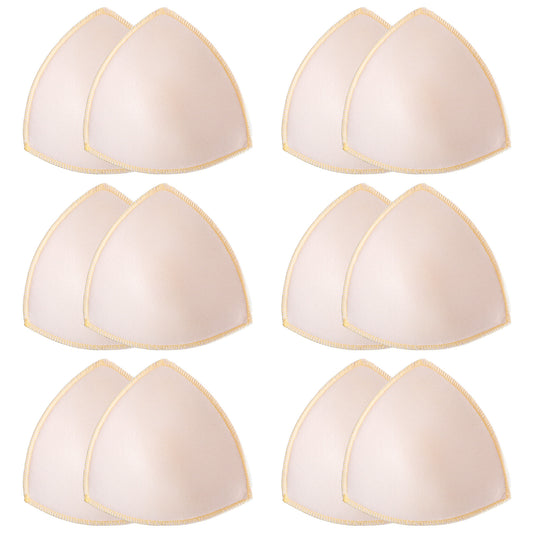 Bra Pads Inserts Push Up for Sports Bras A/B/C Cup, Breathable Removable Bra Cups Enhancers for Dresses Swimsuits and Bikini, 3 Pairs Sewn Bras Pads
