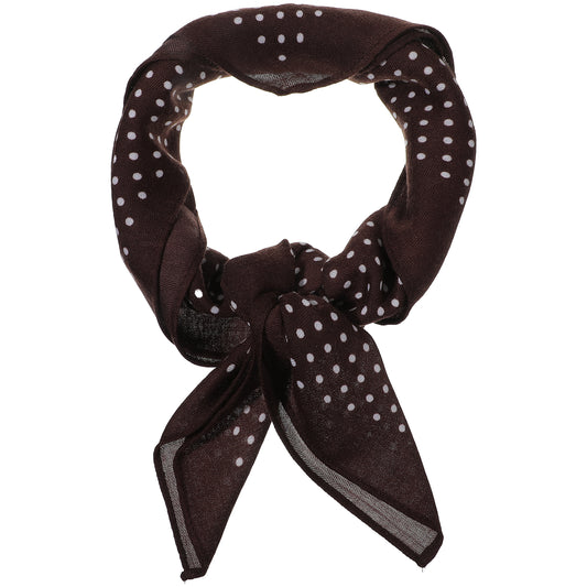 Josojoou Brown Polka Dot Bandana, Stylish Women's Square Scarf Satin Head Scarves, Comfortable Breathable Polka Dot Hair Scarf for Office, Parties, Gatherings, Weddings, Travel, Gift for Women