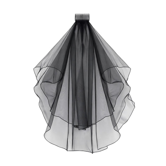 Tucnoeu Black Wedding Veils for Brides, Black Lace Veil with Comb, Bride Veil Halloween Veils for Women Brides, Wedding Bridal Shower