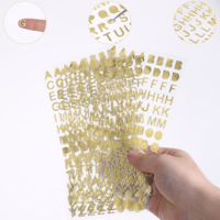 10 Sheets Self Adhesive Alphabet Stickers, 1040pcs Stick On Letters, Gold Letter Stickers for Birthday Cards Small Letter Stickers for Mailbox, Water Bottle, Scrapbook, Notebook