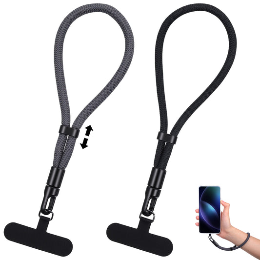 HaiFafafaing 2 Pcs Phone Lanyard Adjustable Cell Phone Lanyard Strap Wrist Strap with Tether Tabs Universal Compatibility Black and Grey