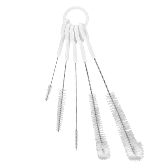 Straw Brush Set, Long Straw & Pipe Cleaning Nylon Brushes, 5 Piece Cleaner Kit for Reusable Straws, Tumblers & Water Bottles