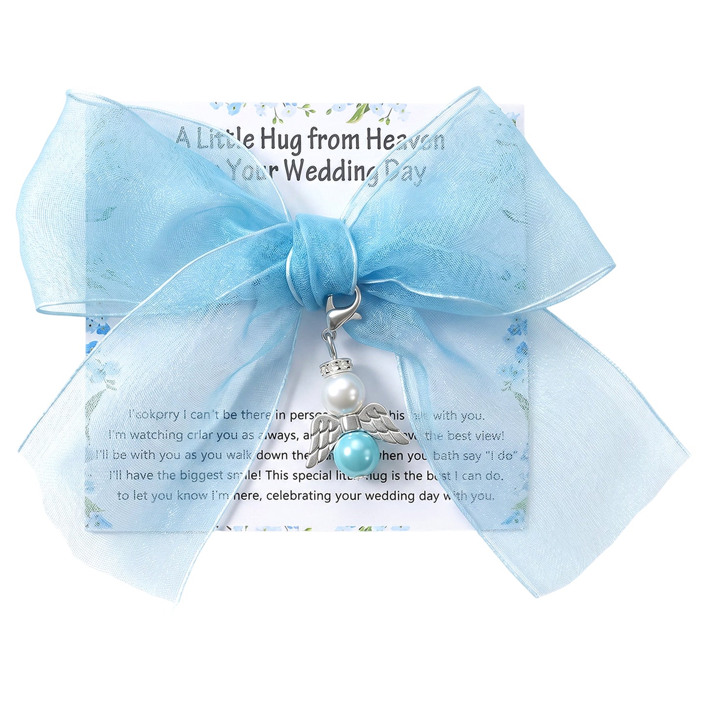 Neyauo Something Blue for Bride, Exquisite Wedding Gifts, Blue Bridal Bouquet Charm, Wedding Garter Charm from Dad Mom Grandma Sister and Friends