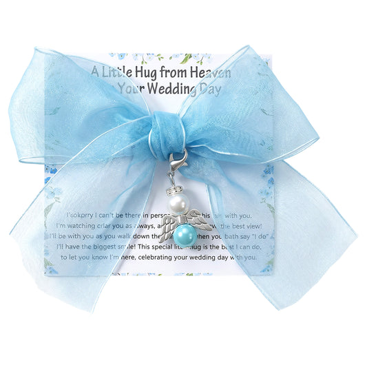 Neyauo Something Blue for Bride, Exquisite Wedding Gifts, Blue Bridal Bouquet Charm, Wedding Garter Charm from Dad Mom Grandma Sister and Friends