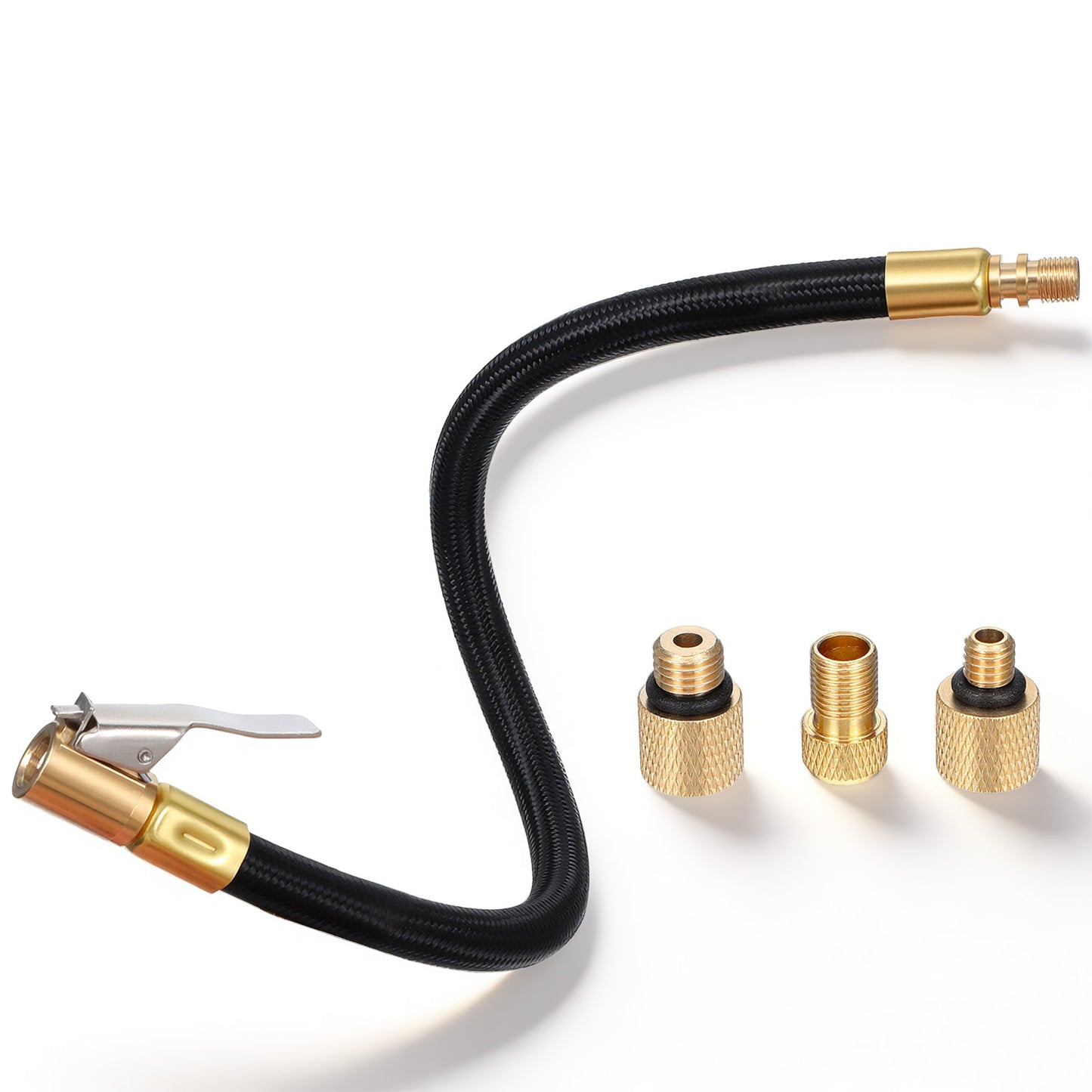 Lusofie 13.7 Inch Tire Inflator Extension Hose, Tire Pump Chuck Hose Adapter(French, M8, and M6) for Motorcycle Car Bicycle Maintenance