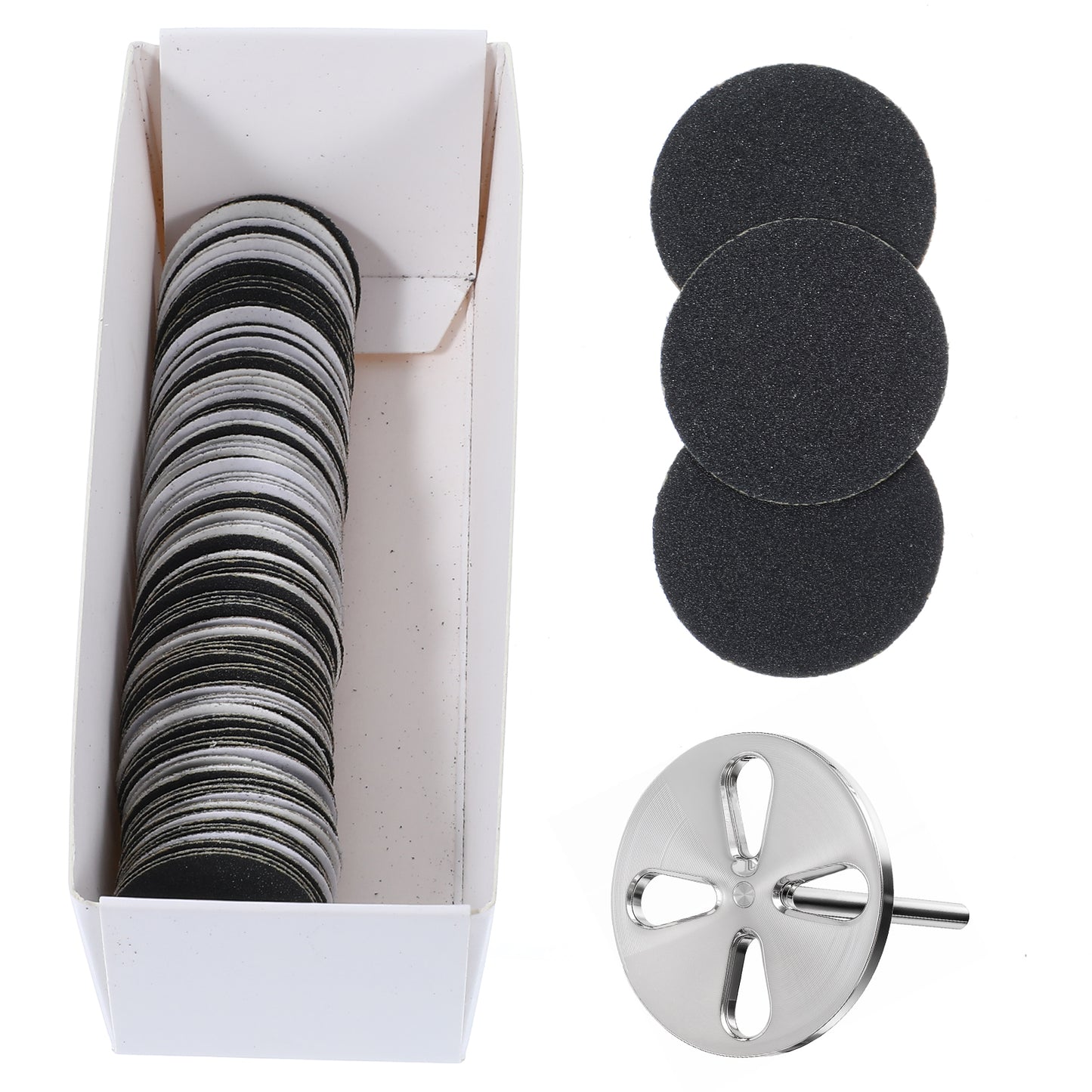 100Pcs Sanding Disc Nail Drill Bit Replacement Sandpaper Disk with Metal Nail Drill Bit 25mm Pedicure Sanding Disc Bit for Manicure Pedicure 240# Sanding Bands for Nail Drill