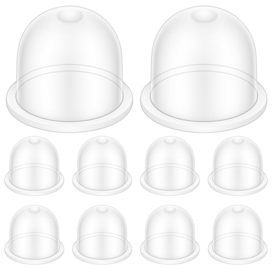 10pcs Carburetor Primer Bulb Replacement, Transparent Plastic Chainsaw Carburetor Fuel Primer Bulb, Widely Compatible Primers Bulbs for Carburetors Gasoline Trimmer Backpack Blower Lawn Mower