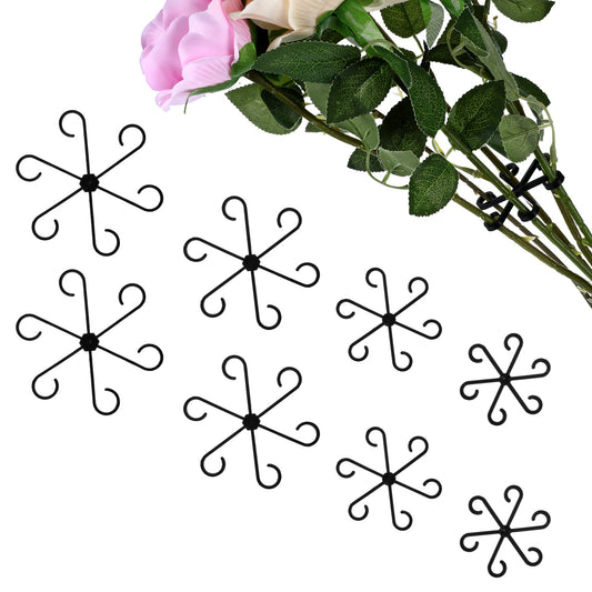 8Pcs Plant Stem Support Plastic Plant Climbers Stem Holders Reusable Indoor Plants Climber Support Structures Accessories (5.3In 4.5In 2.9In 2.3In) (Black)