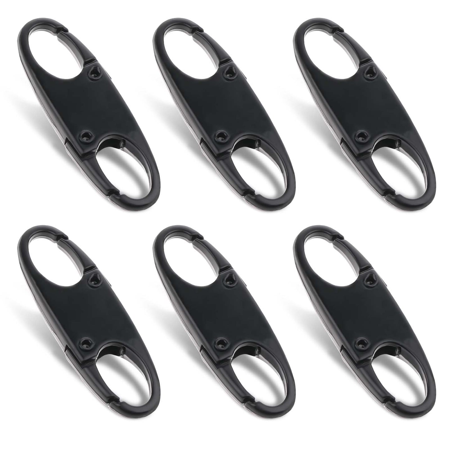 6PCS Carabiner Small Zipper Pull Locks Zipper Clip Theft Deterrent for Backpacks Zipper Pull Replacement Camping Fishing Traveling Outdoor Sports (Black)
