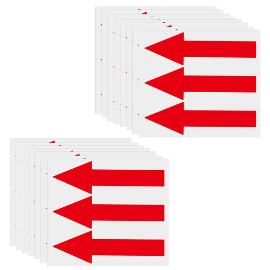 Red Arrow Stickers for Signs, 8 Inch Adhesive Directional Signs Removable Waterproof Instruction Marking Stickers for Wall Floor Road