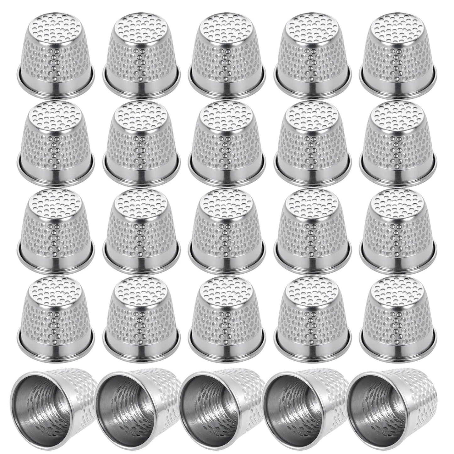 80 Pcs Thimbles for Hand Sewing Silver Sewing Finger Protector Metal Sewing Thimble Leather Thimbles for Hand Sewing DIY Sewing Tools