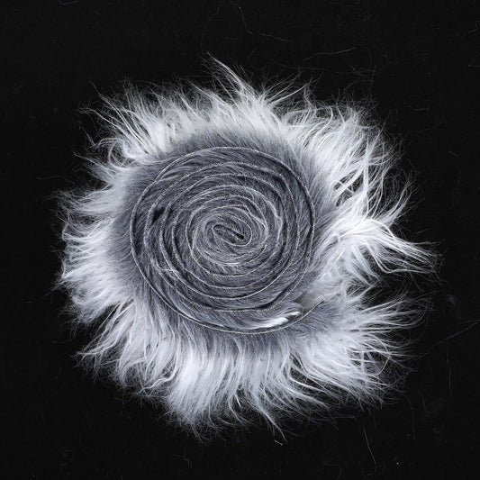 Lusofie Fur Fabric 4 x 60inch Grey Fur Precut Strips Fluffy Fuzzy Faux Fur Fabric Shaggy Plush Fake Craft Fur for Costume DIY Gnomes Beard Santa Claus Hair Dwarf Cosplay Christmas Decoration