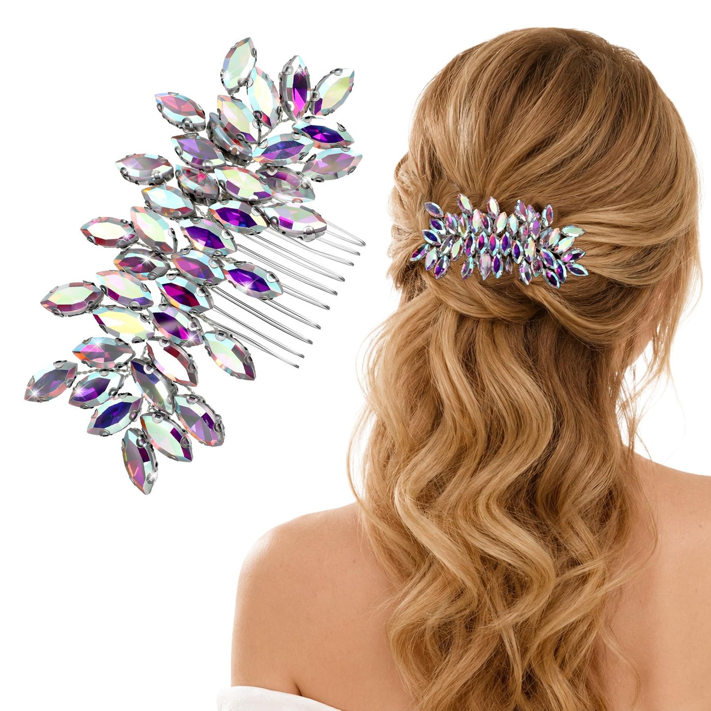 Rhinestone Hair Comb Wedding Hair Comb Bridal Hairs Pieces for Wedding