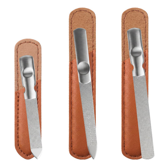 Ziuohaa 3 Pcs Nail File Metal - 3 Sizes Double Sided Metal Fingernail File