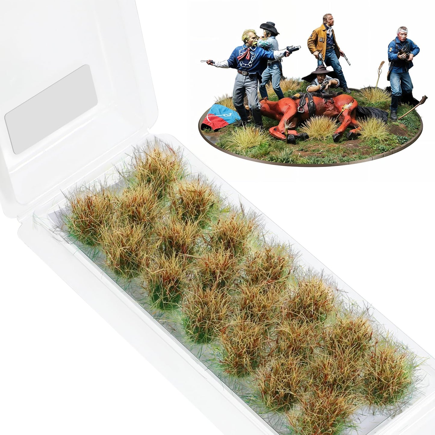 20 PCS Static Grass Tuft Model Lowland Shrubs Miniature Green Bushy Model Kit Resin Static Scenery Models for DIY Craft Train Landscape Railroad Scenery Sand Layout Models War Gaming Terrain