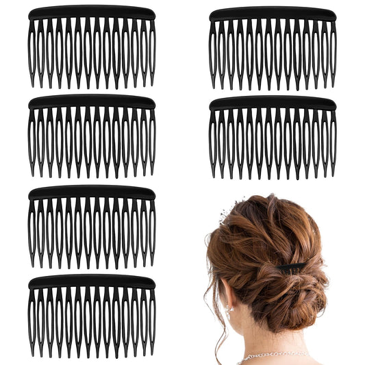 6 Pcs 14 Teeth Plastic Hair Side Combs French Twist Comb Vintage Fine Hair Clips Pins Accessories French Side Hair Comb Decorative Hair Styling Comb for Women Girls Bridal Wedding Veil Fine Hair