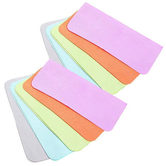 10 Pack Microfiber Lens Cleaning Cloth - Scratch-Free Glasses Cleaning Cloth - 6"x7" Reusable Ultra Soft Lens Cloths for Glasses, Screens, Camera, VR/AR Headsets, Individually & Washable (5 Colors)