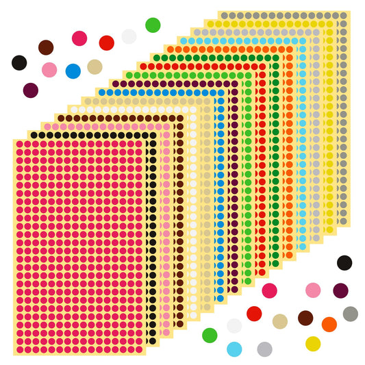 6528pcs Color Dot Stickers,0.23 Inch Diameter Mini Stickers,16 Colors Round Stickers,Self Adhesive Stickers,Color Circle Stickers for Office, Home, Event Activity Schools DIY Crafts Gift.