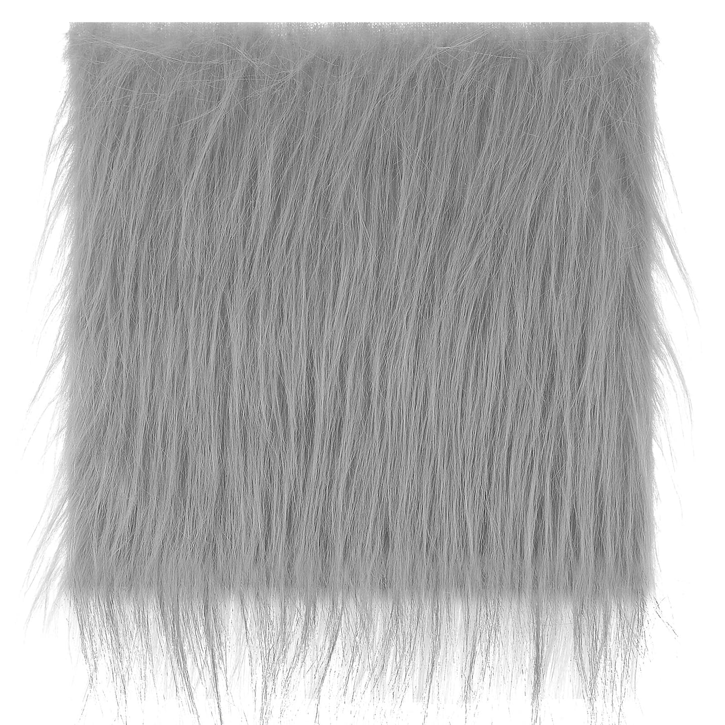 Faux Fur Fabric, 10 X 10 Inches Fluffy Plush Fabric Fur Trim Pre-Cut Craft for Crafts, Gnomes, Costume, Fursuit, Doll, Christmas Decoration (Gray)