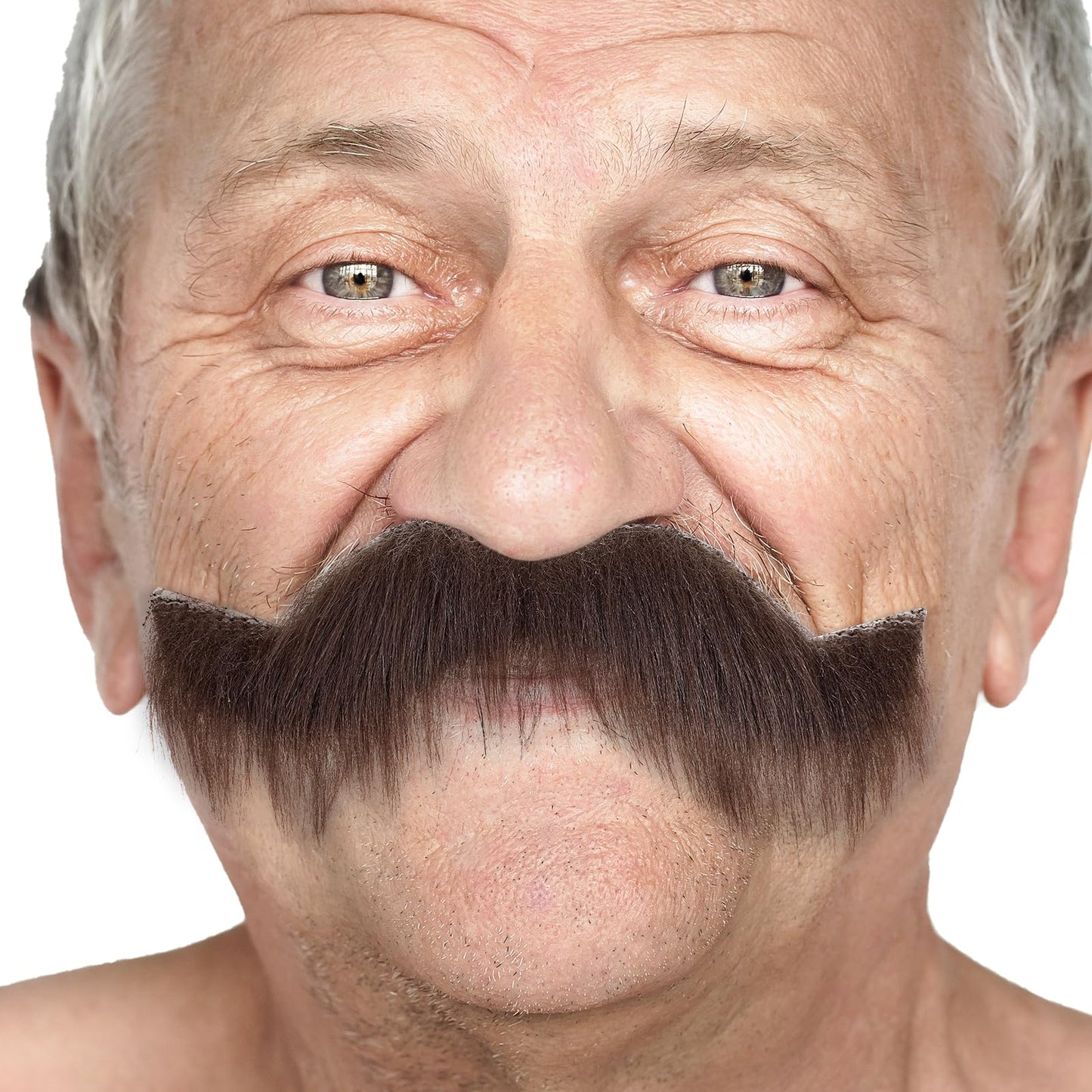 Fake Mustache Fake Beard Stick on Mustaches Self Adhesive Mustache Stickers Novelty Disguisev Realistic Beard Old Man Costume Mustache Stickers for Face Fake Facial Hair Mexican Fancy Dress(brown)