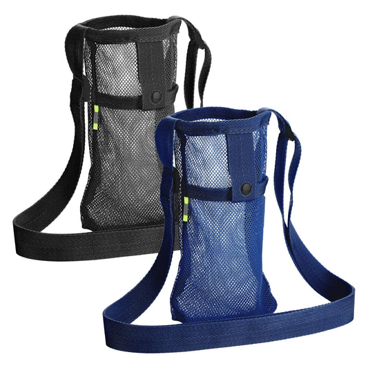 Lusofie 2Pcs Water Bottle Sling Strap, Durable Water Bottle Carrier Sleeve Carrying Pouch with Adjustable Shoulder Strap Beach Water Bottle Holder for Hiking Camping Walking Gym Sports(4.72in)