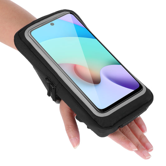 Arm Phone Holder for Running, Armband Wrist Cell Phone Holder, Forearm Armbands Phones Running Holders with Adjustable Strap & Card Slot for Men Women(Black)