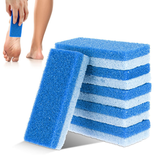 6Pcs Pumice Stone for Feet Callus Remover Gentle and Effective Foot Scrubber Heel Scraper Removes Dead Skin Exfoliating Pedicure Tool for Silky Feet (Blue)