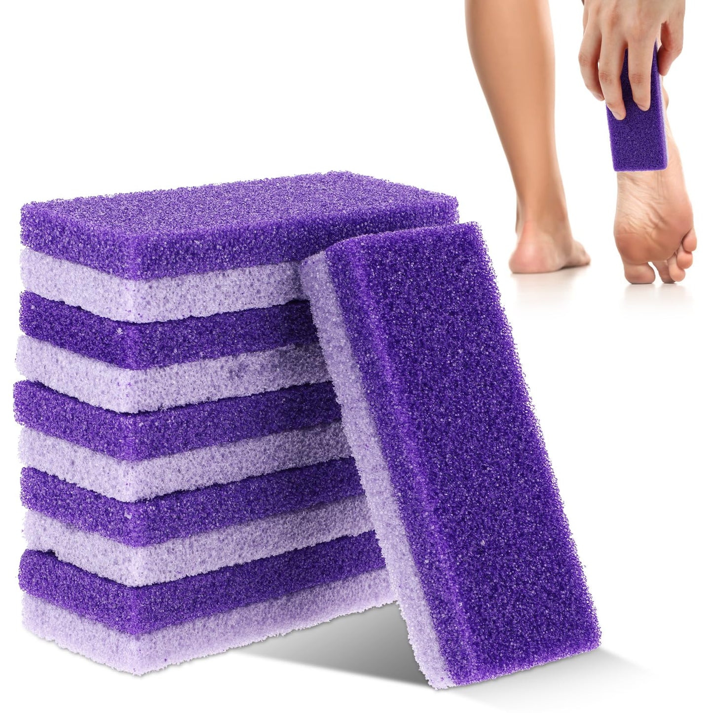 6 pcs Pumice Stone for Feet Hard Skin Callus Remover and Scrubber Purple Foot File and Wart Remover Foot Peel Exfoliating Tool