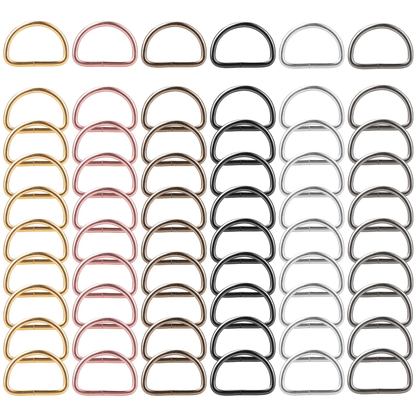 Yolev 60 Pieces Metal D Rings D-Shape Buckle Clips Multi-Purpose Mixed Color D-RingsPurse Keychains BeltsDog Leash Hand DIY Accessories (6 Color,0.79in),Multicolor-inner Diameter 20mm,25mm