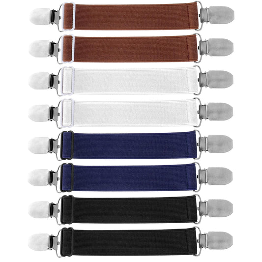 DIVINA VITAE 8Pcs Cinch Clip Adjustable Waist Tightener Clips Elastic Cardigan Clips Mitten Clips Waist Cinch Clip Clasp Beds Seat Covers Clips(4 Colors)