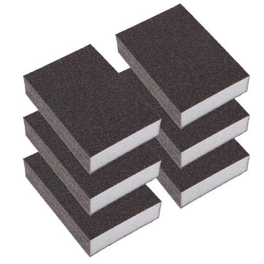 6pcs Sanding Sponges,Wet and Dry Sponges Sandpaper,Sanding Sponges Coarse and Fine with 4 Grits (60/80/120/220),Washable and Reusable Sanding Block for Metal,Wood,Wall