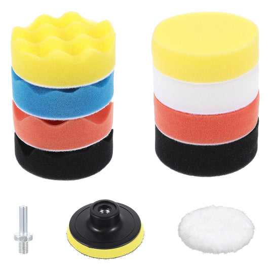 11Pcs Car Buffing Pads for Drill Kit 3 Inch Buffing Pads Sponge Buffing Pads Car Buffer Polisher Kit Drill Buffing Kit for Car Polishing Sealing Glaze Home Electric Drill and Automatic Polisher