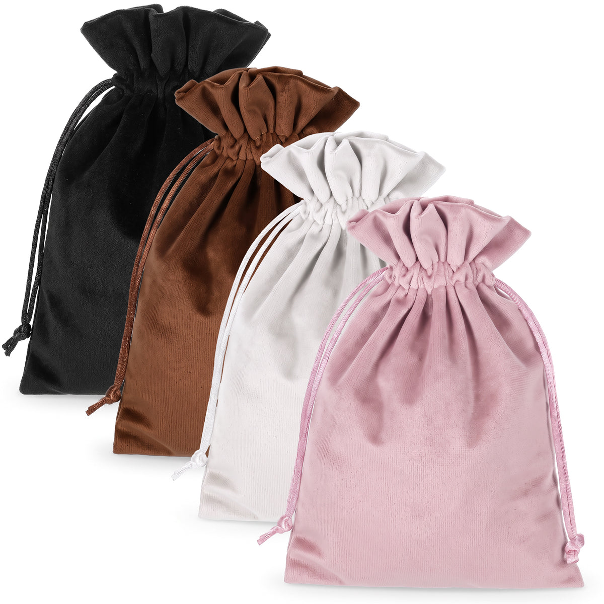 4pcs Small Drawstring Pouch Velvet Pouch Dice Bags with Drawstrings