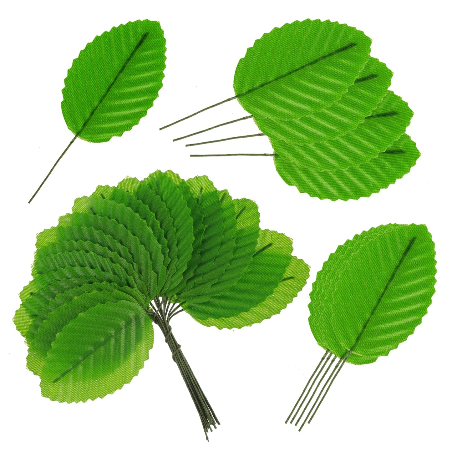 Yolev 200 Pcs Fake Leaves Crafts 10 cm Artificial Leaves Faux Silk Rose Leaves for DIY Floral Arrangements Wedding Garland Party Garden Decorations(Green)