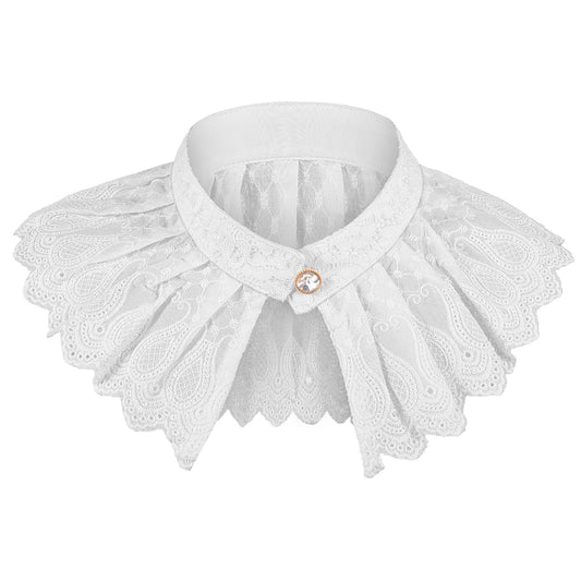 Telooco Lace Collar White Ruffle Fake Collar Detachable Lace Collars for Women Girls