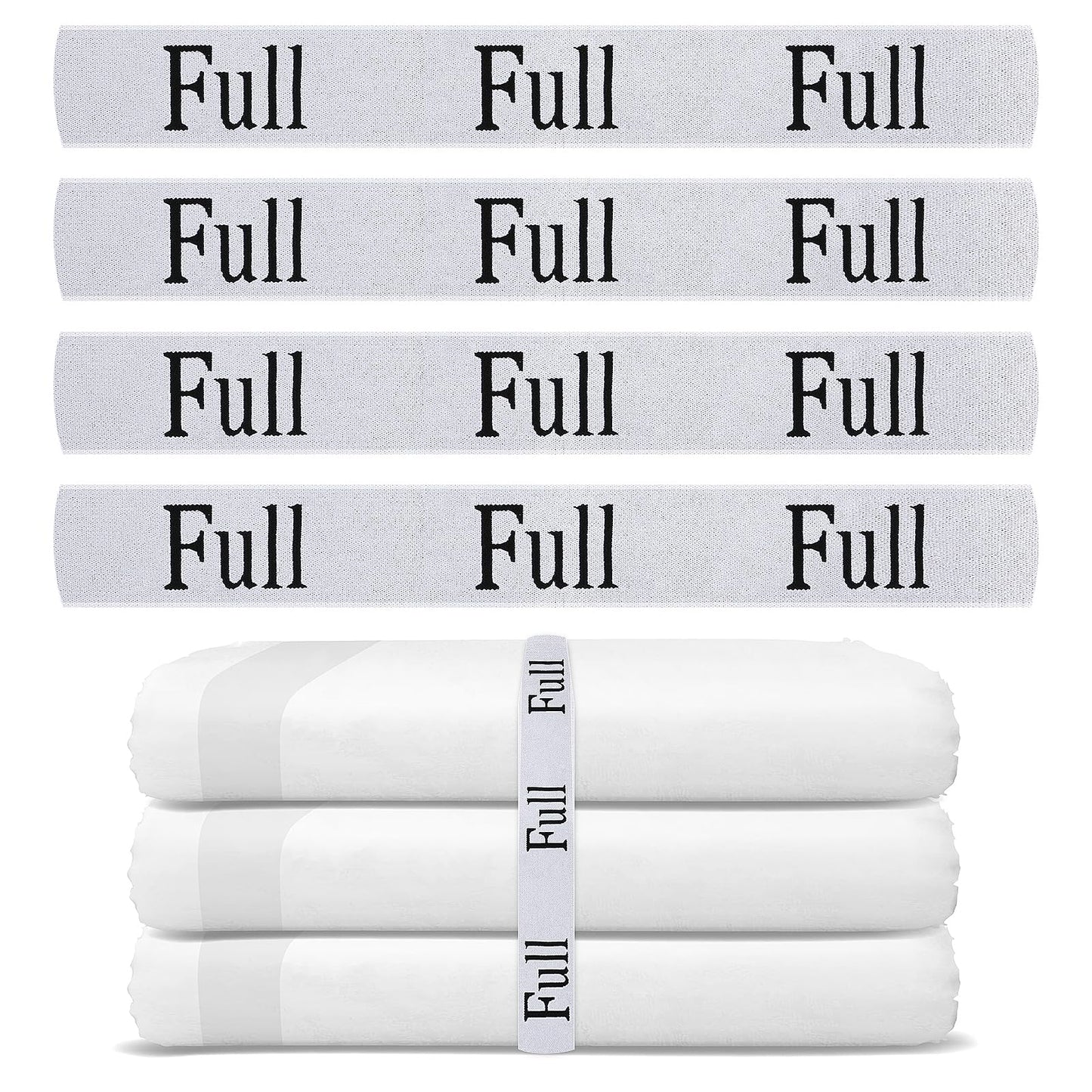 Yolev 4 Pack Bed Sheet Organizer Bands, Sheet Organizer for Linen Closet, Elastic Bed Sheet Storage Sheet Keepers, Linen Labels Bedding Bands (Full)