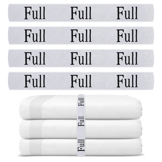 Yolev 4 Pack Bed Sheet Organizer Bands, Sheet Organizer for Linen Closet, Elastic Bed Sheet Storage Sheet Keepers, Linen Labels Bedding Bands (Full)