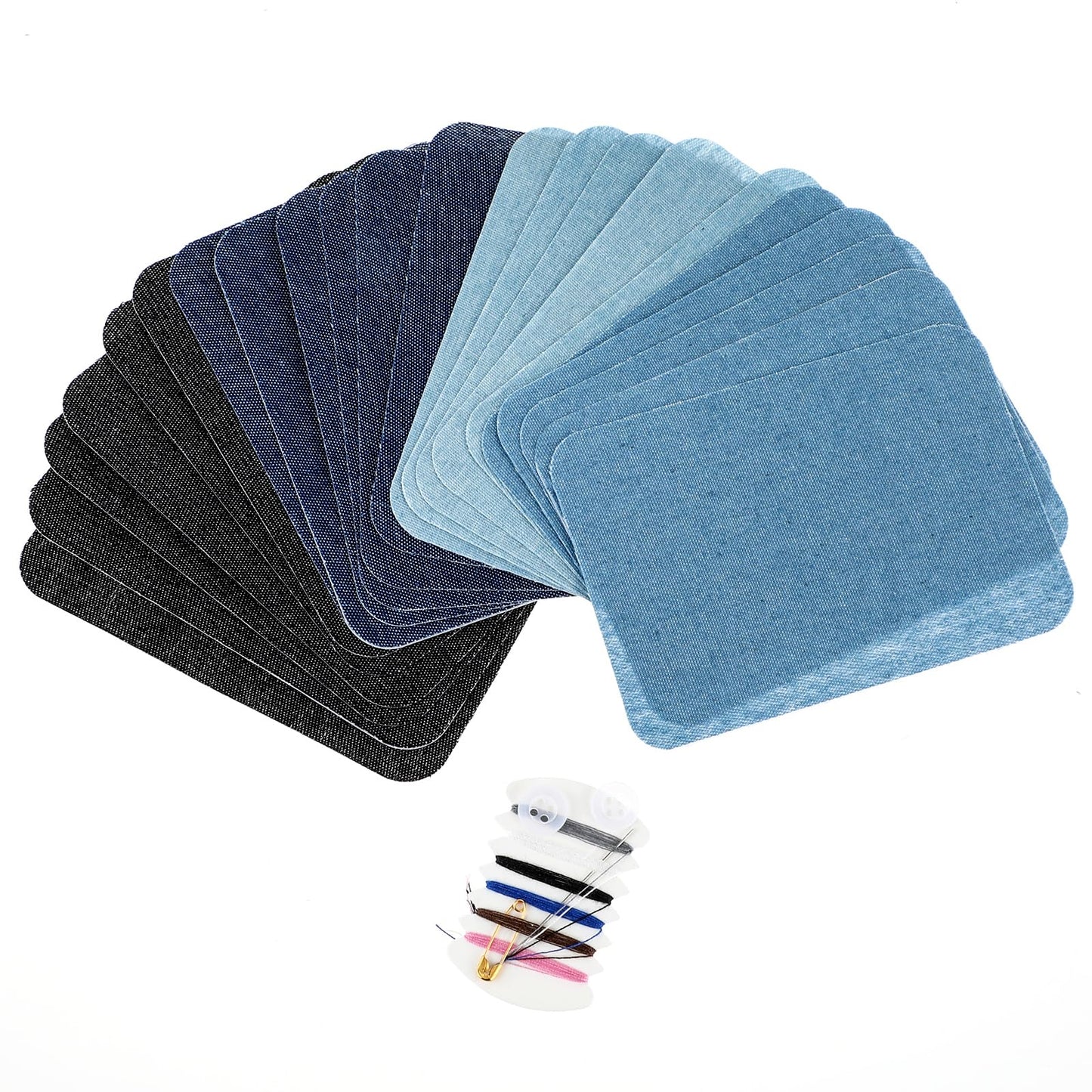 Lusofie Patch 24Pcs Iron On Patches for Clothes, Denim Patches Sew on Patches 7.5*11cm/ 3*4.3 Inch, Premium Material, Easy to Use, Wide Application