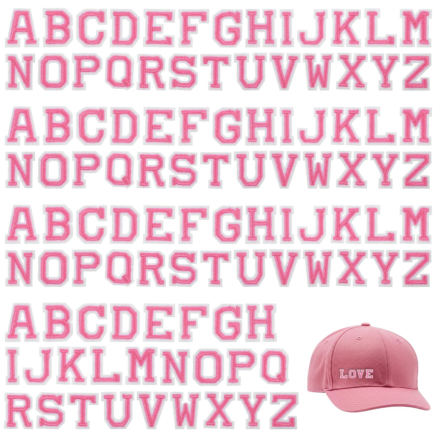 104pcs Iron on Letter Patches, 0.7 Inch Embroidered Alphabet Fabric Letters