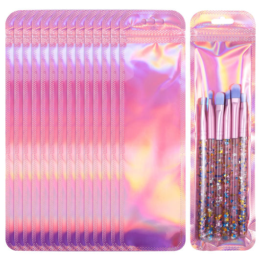 100 Pcs Holographic Bags Resealable Pen Packaging Bags Pen Pouch Rose Gold Packing Bags for Packaging and Storage of Pens Jewelry Lip Gloss Candy Food (24 X 6.5 cm)