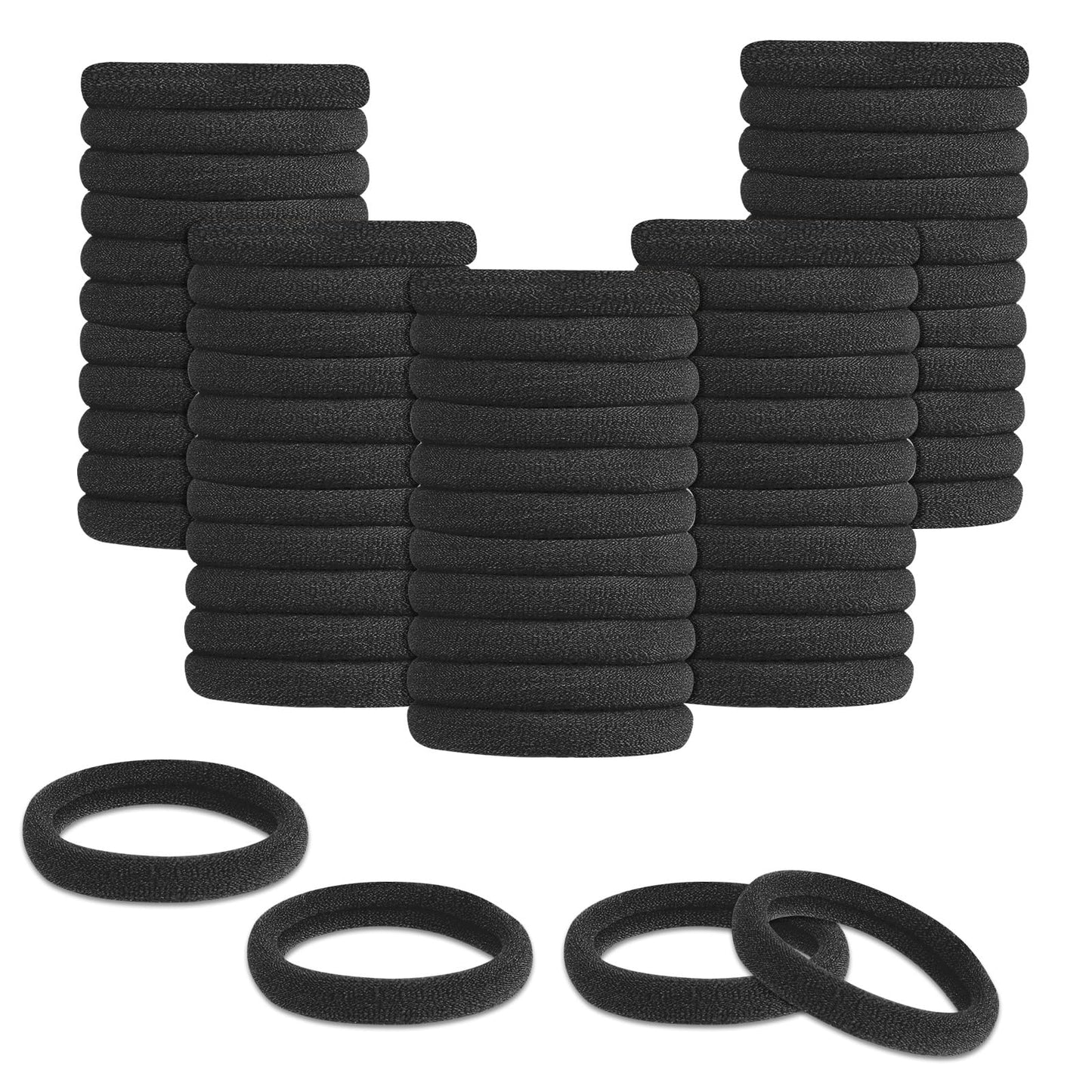 Lusofie 100Pcs Elastic Hair Ties Hair Bobbles Soft Nylon Seamless Hair Ties No Damage Hair Bands Ponytail Holders for Women Girls(Dark Coffee, Brown, Coffee, Beige)